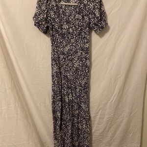 a new day Black and White Puff Sleeve Sundress